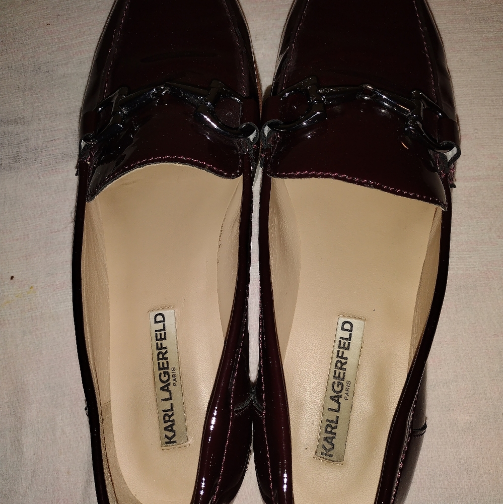 Designer glossy patent leather shoes